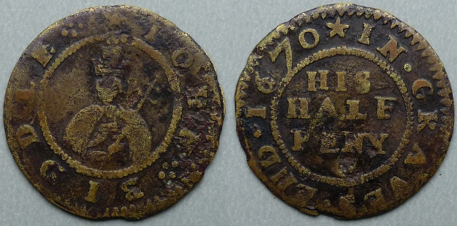 Gravesend, John Biddle 1670 halfpenny
